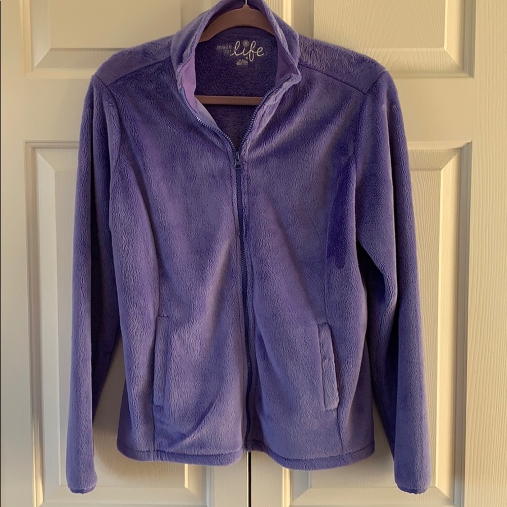 Women’s Made for Life Purple Zip Fleece Size M New
